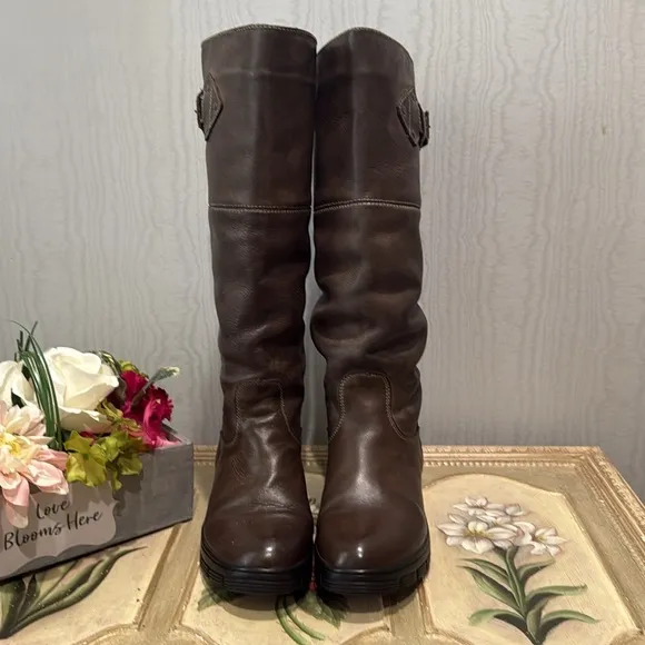 Dublin Edge Leather Equestrian Boots Brown Sz 8