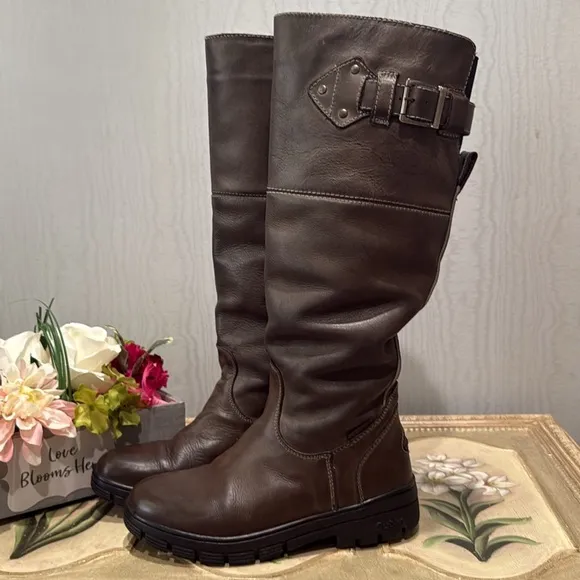 Dublin Edge Leather Equestrian Boots Brown Sz 8