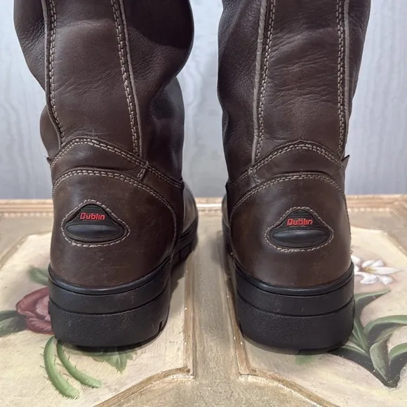 Dublin Edge Leather Equestrian Boots Brown Sz 8
