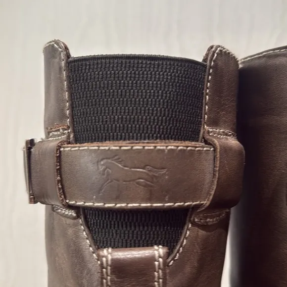 Dublin Edge Leather Equestrian Boots Brown Sz 8