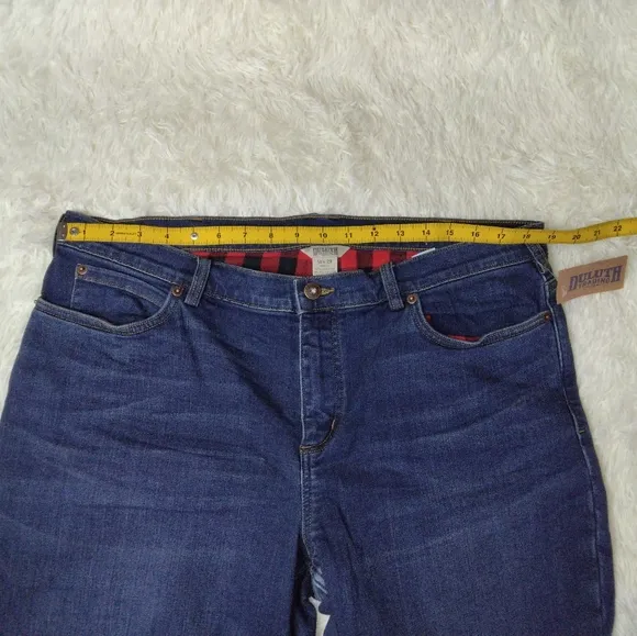 Duluth Trading Company Women's Denim Flannel Lined Straight Leg Jeans Size 18X29