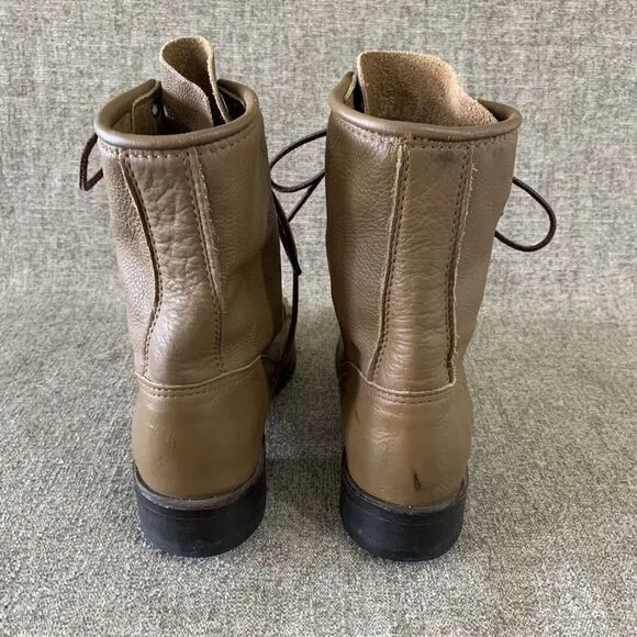 DURANGO 1717  Kiltie Lace UP Leather Roper Western Boots Mens Sz 8 D Taupe Brown