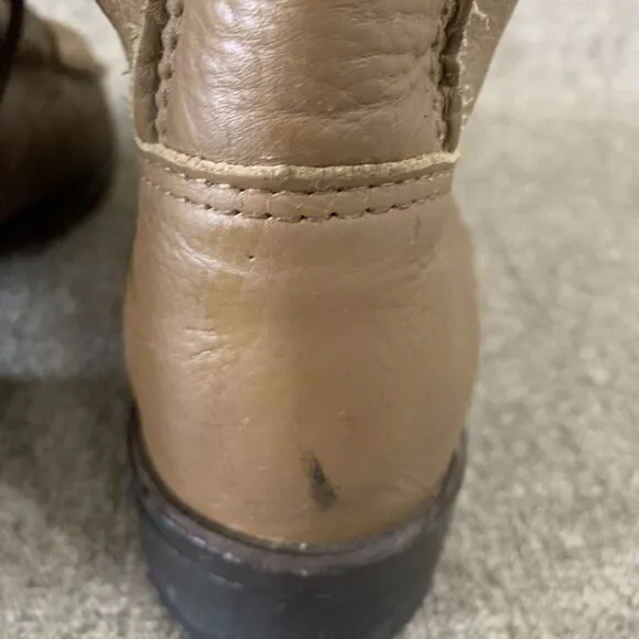 DURANGO 1717  Kiltie Lace UP Leather Roper Western Boots Mens Sz 8 D Taupe Brown
