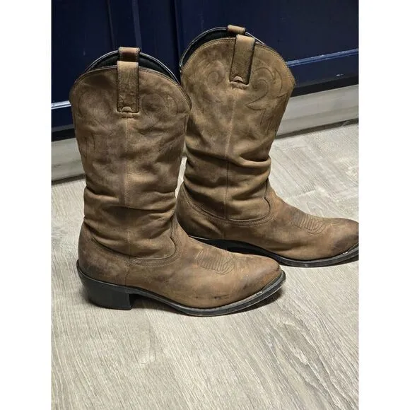 Durango SW542 Men's 12&quot; Distressed Leather Tan Western Boots Size‎ 8.5D