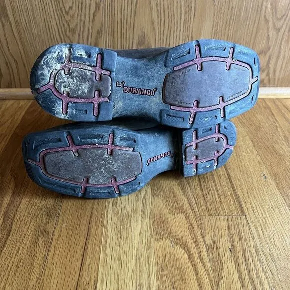 Durango Western Boots DWBT053 Kids 8&quot; Blue Brown Embroidery Size‎ 6M