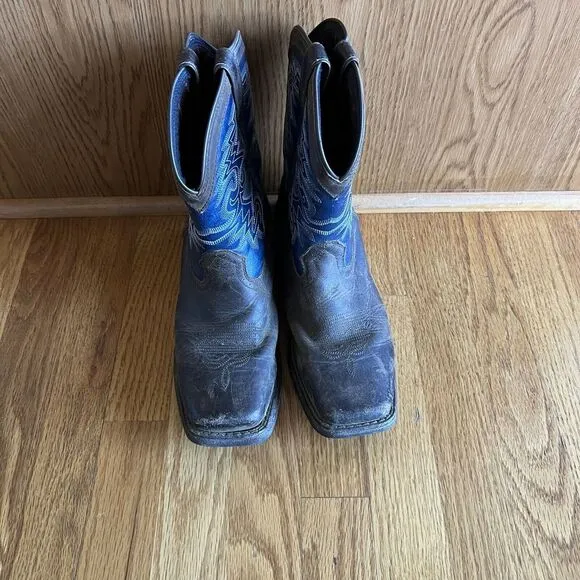 Durango Western Boots DWBT053 Kids 8&quot; Blue Brown Embroidery Size‎ 6M