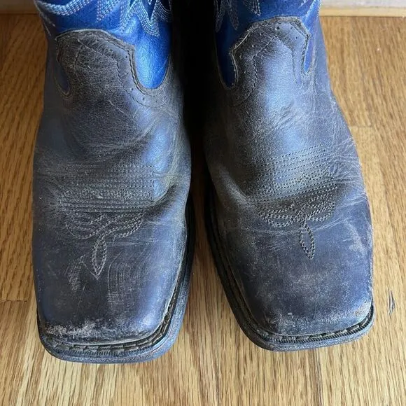 Durango Western Boots DWBT053 Kids 8&quot; Blue Brown Embroidery Size‎ 6M