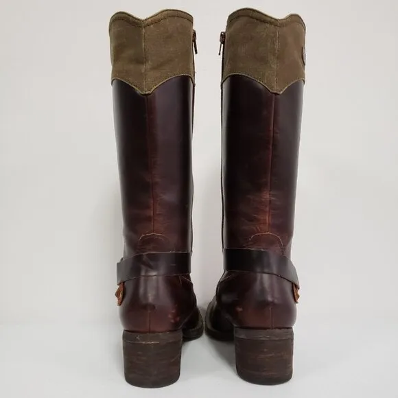Durango Women Leather Harness Equestrian Boots Size 7 Riding Southwestern Buckle