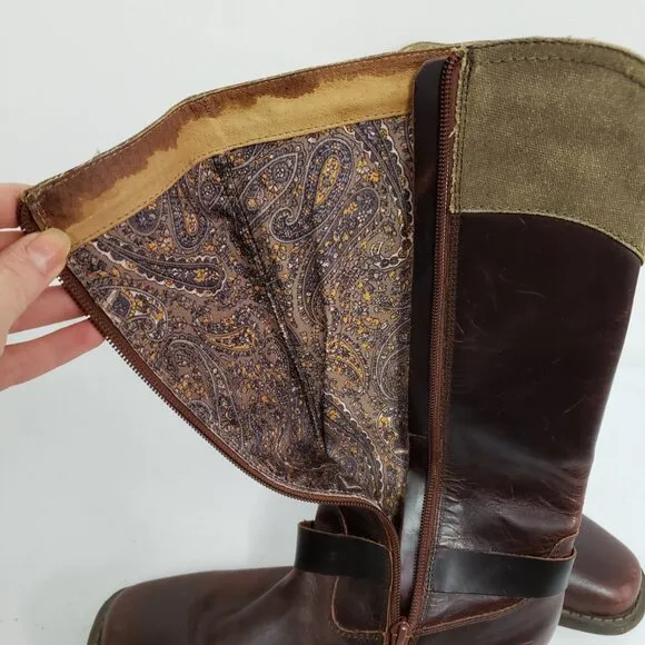 Durango Women Leather Harness Equestrian Boots Size 7 Riding Southwestern Buckle