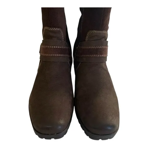 Earth Women’s Brown Suede Leather Scout Boots Knee High Wedge | Size 6