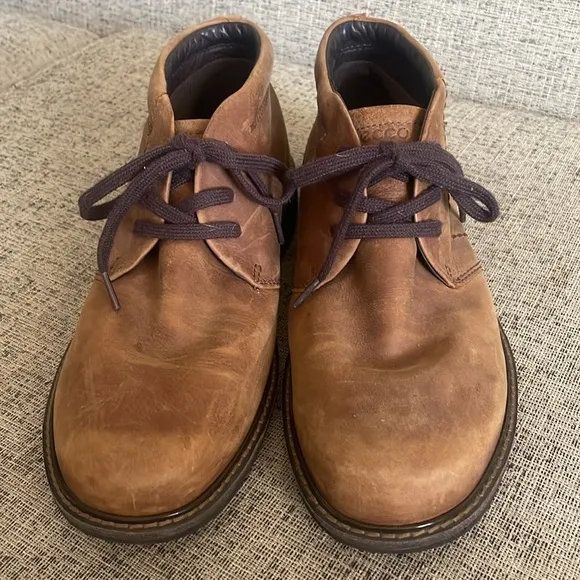 Ecco Mens Brown Leather Chukka Boots Size 45 US 11