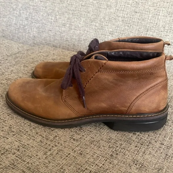 Ecco Mens Brown Leather Chukka Boots Size 45 US 11