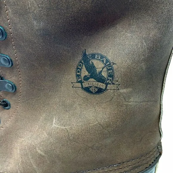 Eddie Bauer Duck Boots Snowline PAC Brown Waterproof Snow Size Ten