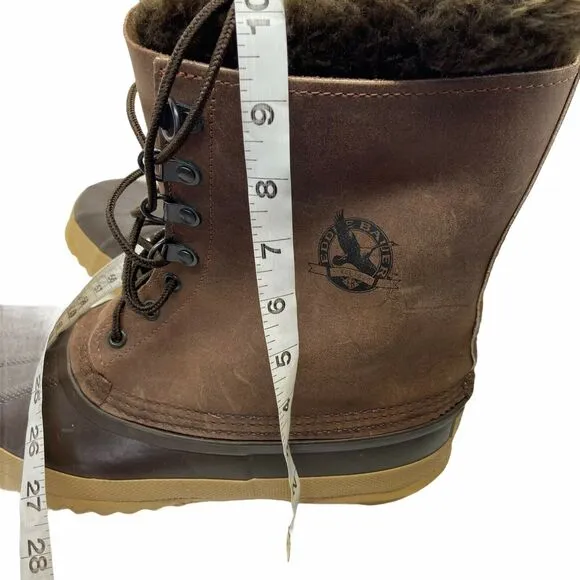 Eddie Bauer Duck Boots Snowline PAC Brown Waterproof Snow Size Ten