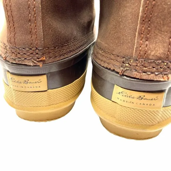 Eddie Bauer Duck Boots Snowline PAC Brown Waterproof Snow Size Ten