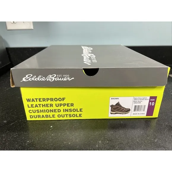 Eddie Bauer, Graham Hiking Boots Cushioned Leather Waterproof Men's Size 10