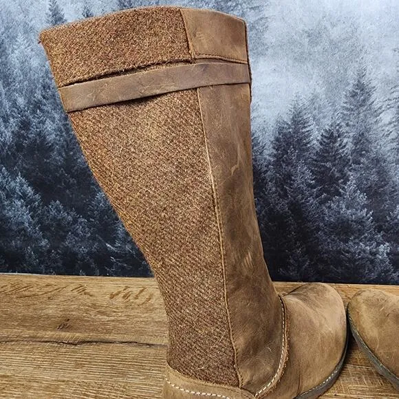 Eddie Bauer Trace Espresso Brown Leather Riding Boots | Women's 8