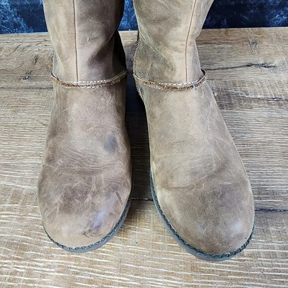 Eddie Bauer Trace Espresso Brown Leather Riding Boots | Women's 8
