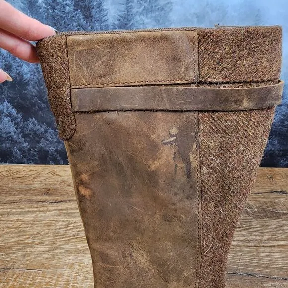 Eddie Bauer Trace Espresso Brown Leather Riding Boots | Women's 8