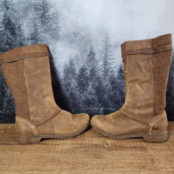 Eddie Bauer Trace Espresso Brown Leather Riding Boots | Women's 8