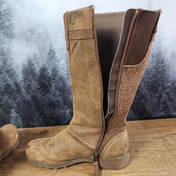 Eddie Bauer Trace Espresso Brown Leather Riding Boots | Women's 8