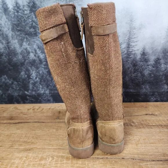 Eddie Bauer Trace Espresso Brown Leather Riding Boots | Women's 8