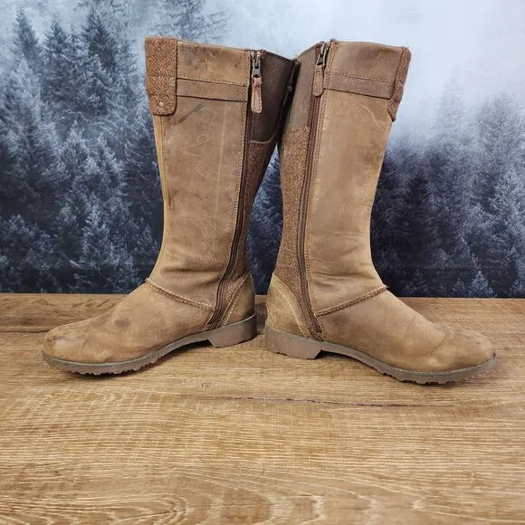 Eddie Bauer Trace Espresso Brown Leather Riding Boots | Women's 8