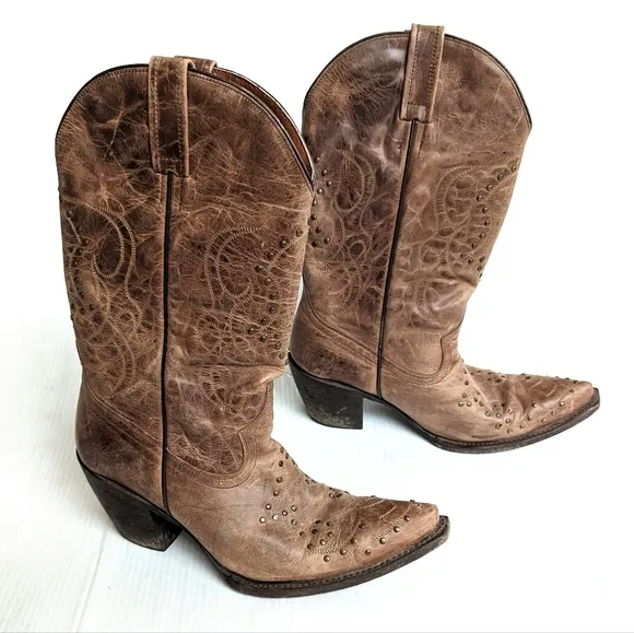 EIGHT SECOND ANGEL women's western studded embroidered cowboy boots