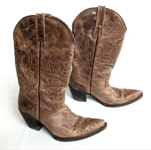 EIGHT SECOND ANGEL women's western studded embroidered cowboy boots