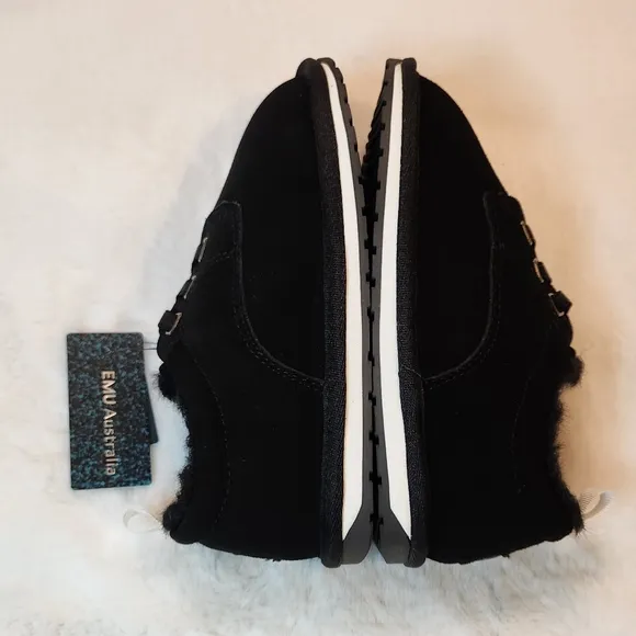Emu Australia Kenner Black Suede Merino Wool Lined Shoes Size Kids 13 New in Box