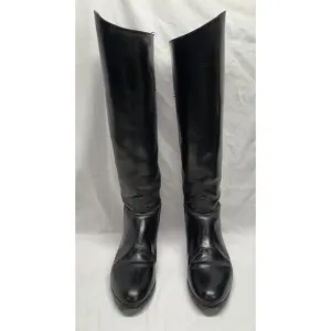 Equestrian 22” Tall English horse  Riding Boots Black leather Womens Size 9.5