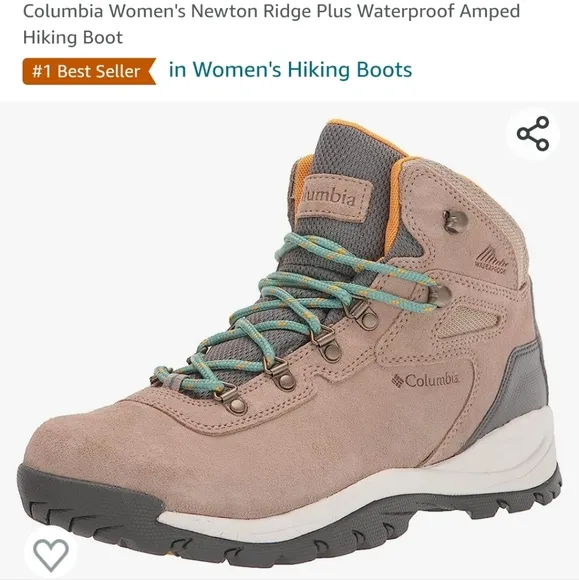 EUC COLUMBIA NEWTON RIDGE PLUS WATERPROOF AMPED HIKING BOOTS SIZE 7