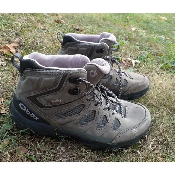 EUC Oboz Hiking Boots Sawtooth X Mid Waterproof Women’s 9.5W Gray Cushion