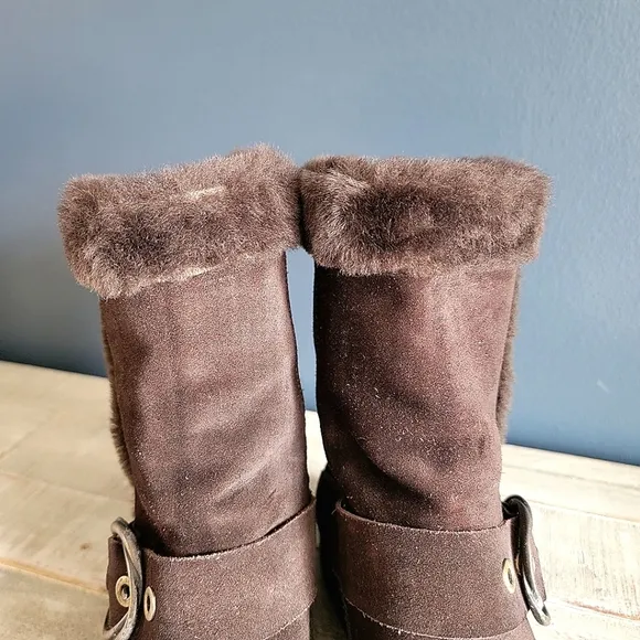 EUC Stuart Weitzman Brown Suede Snow Boots Size‎ 10
