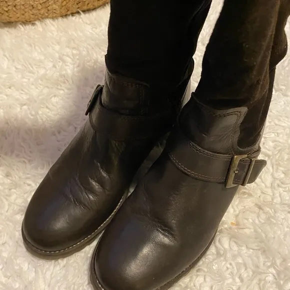 Fabianelli Brown Italian Leather Knee High Boots s 🥾Winter shoe Sale👢