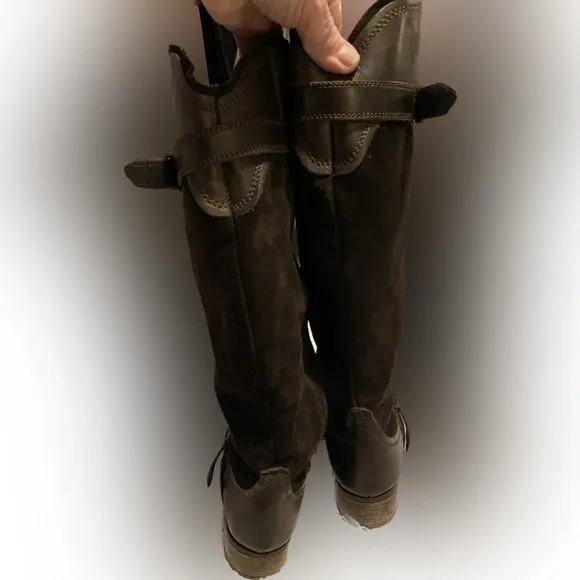 Fabianelli Brown Italian Leather Knee High Boots s 🥾Winter shoe Sale👢