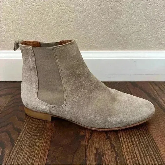 FABIO RUSCONI Booties Ankle Women Leather Suede Boots Gray Boot Size 38 US 7