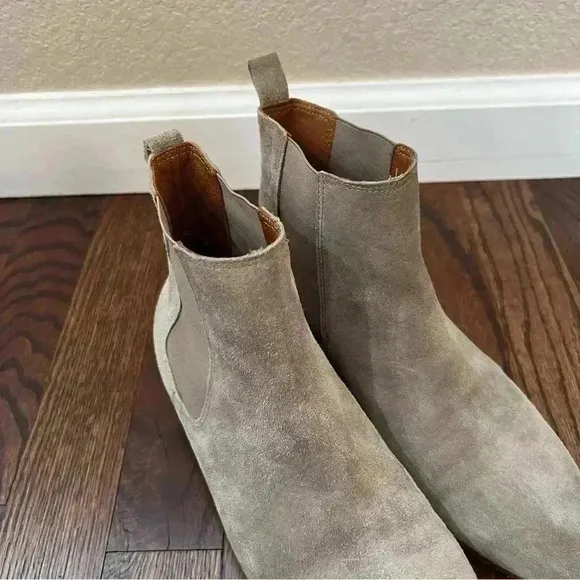 FABIO RUSCONI Booties Ankle Women Leather Suede Boots Gray Boot Size 38 US 7