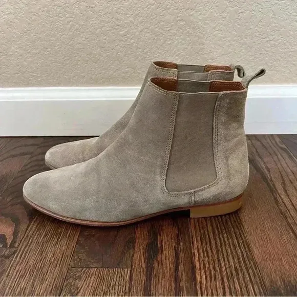 FABIO RUSCONI Booties Ankle Women Leather Suede Boots Gray Boot Size 38 US 7