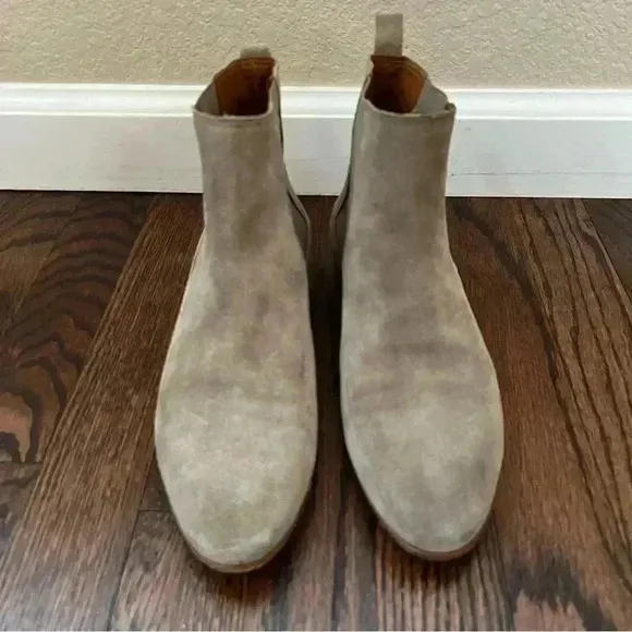 FABIO RUSCONI Booties Ankle Women Leather Suede Boots Gray Boot Size 38 US 7