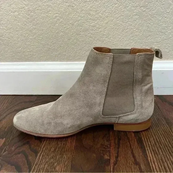 FABIO RUSCONI Booties Ankle Women Leather Suede Boots Gray Boot Size 38 US 7