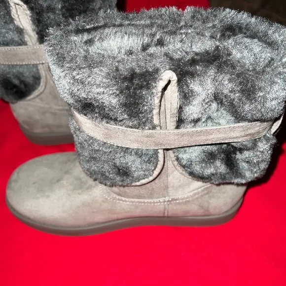 Faux-Suede Slip-On Boots NWT