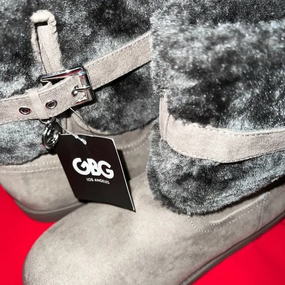 Faux-Suede Slip-On Boots NWT