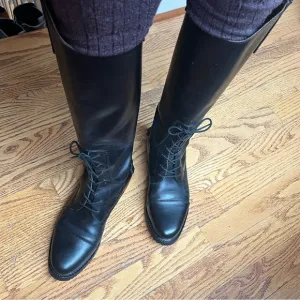 Febo Black Leather Riding Boots.