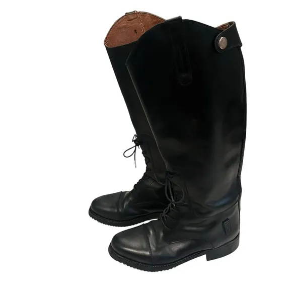 Febo Black Leather Riding Boots.