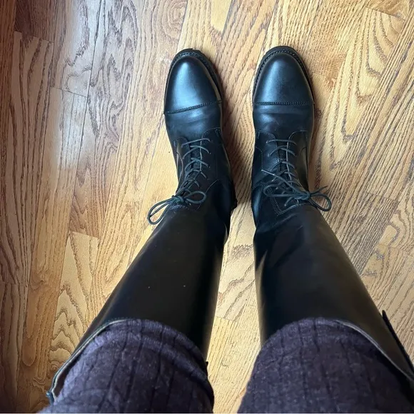 Febo Black Leather Riding Boots.