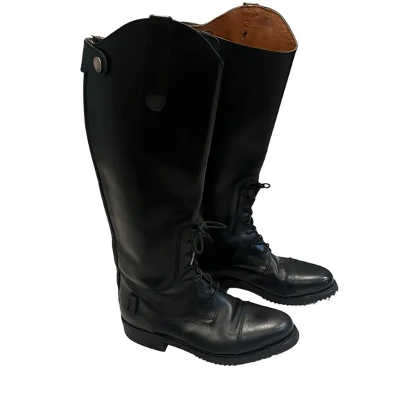 Febo Black Leather Riding Boots.