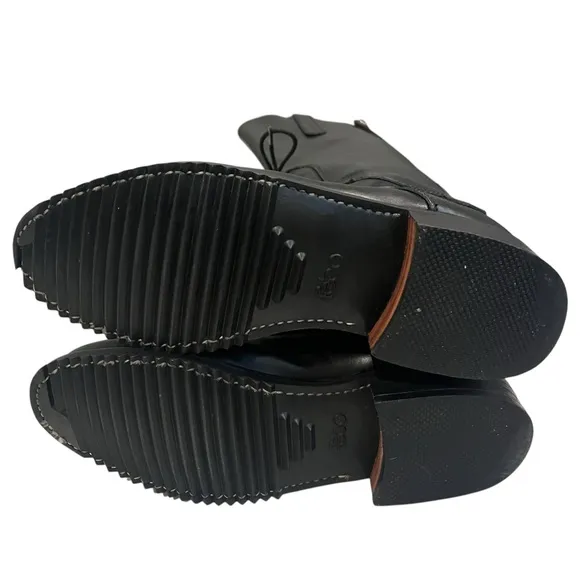 Febo Black Leather Riding Boots.