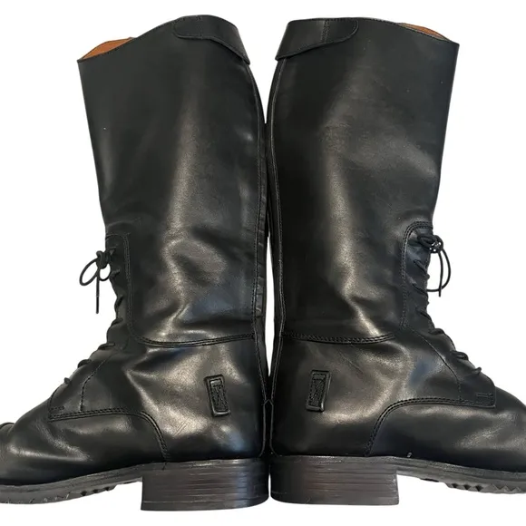 Febo Black Leather Riding Boots.