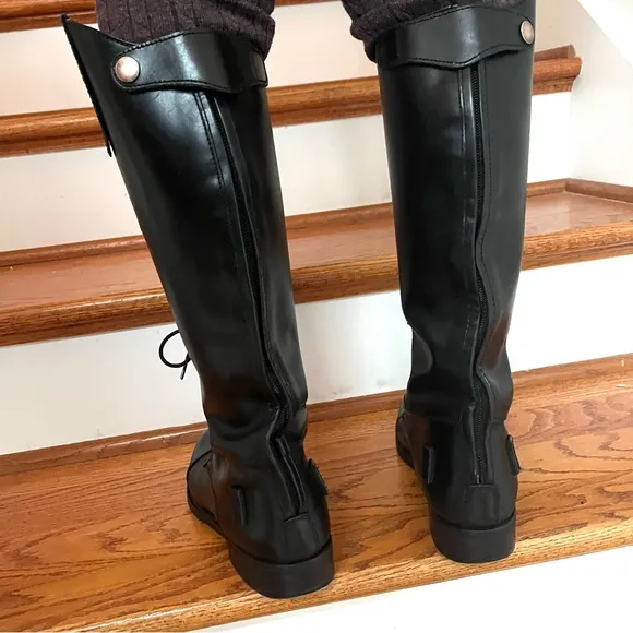 Febo Black Leather Riding Boots.